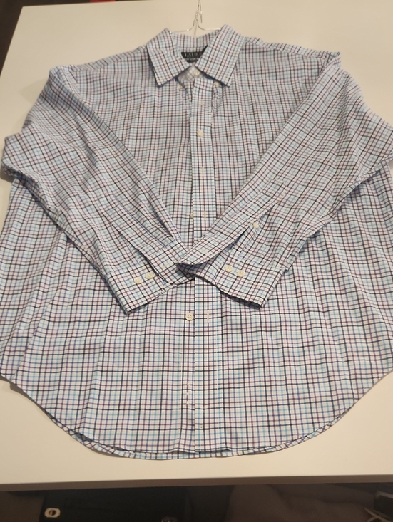 Lauren Ralph Lauren Other - Lauren Ralph Lauren Blue and White Plaid Long-Sleeve Dress Shirt